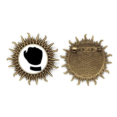 Broche métallique Make A Fist pins émaillé avec motif de dessin animé rétro résistant