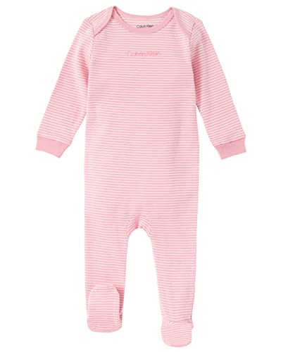 Calvin Klein baby-girls Calvin Klein Organic Baby Essentials Footed Coverall Calvin Klein Organic Baby Essentials Footed Coverall