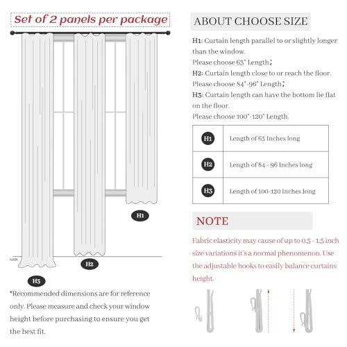 Pinch Pleated Dark Flax Privacy 105 Inch Length Curtains That Let Light in 2 Panels Set, Natural Linen Light Filtering Semi Sheer Tan Memory Trained Elegant Boho Extra Long Curtain for Nursery Room by PleatedDrapes - Image 8