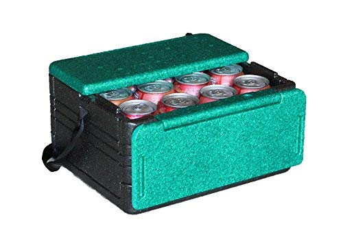 Flip-Box Mini ICELESS Insulation Box Green - Fits 12 Cans, Collapsible, Lightweight, Portable – Great for a Lunch Box, Parties, Picnics, Camping, Beach, Tailgating, Fishing, Hunting, Boating and More!