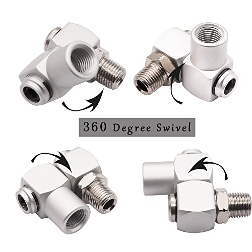 Ruibapa 4Pcs 1/4Inch Npt Air Tool 360 Degree Swivel Fitting Portable Air Tool Adapter,Air Hose Connector P-020 #TOP5