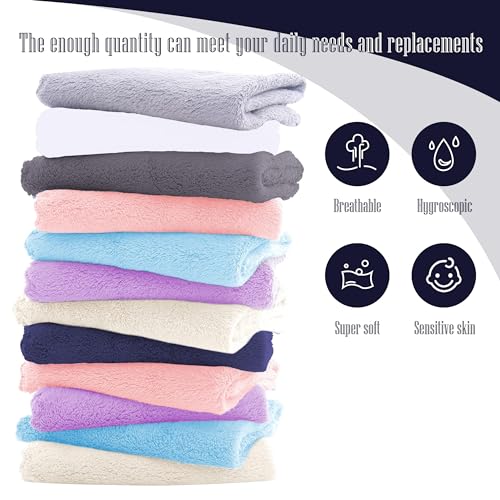Super Soft Burp Cloths 8 Pack - Thick - Extra Absorbent - Perfect Size Large 20\" by 10\" - Light and Easy to Carry - Milk Spit Up Rags - Burpy Cloths for Unisex, Boy, Girl, Newborn - Multi - 8 Colors - Thumbnail 4