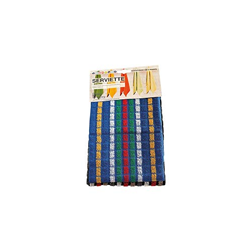 TISSAGES DE BEAULIEU Torchons Mineur 50x70cm x2 (1 Bleu +1 Noir)