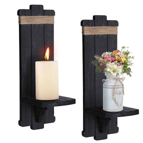 Farmhouse Wall Decor Candle Sconces - 2 Pcs Rustic Gothic