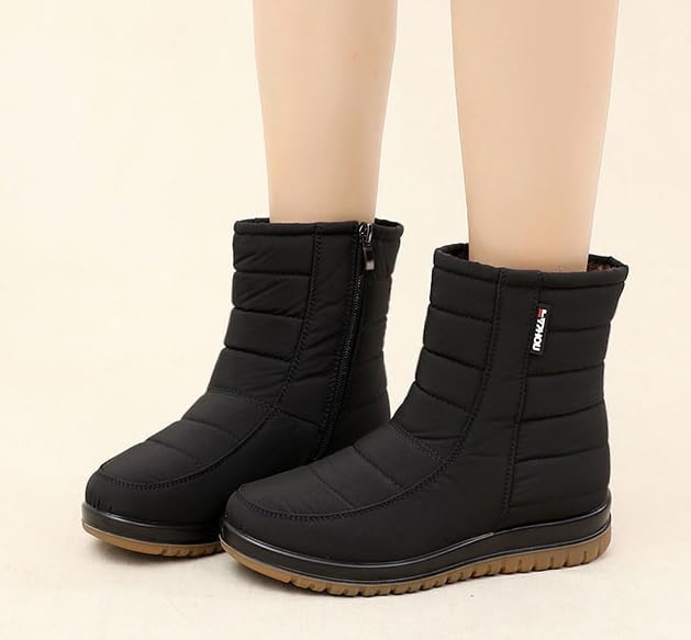 Women's Winter Snow Boots - Lightweight Warm Fur Lined Waterproof Slip-On Ankle Booties, Anti-Slip Sneaker-Style Footwear for Cold Weather​