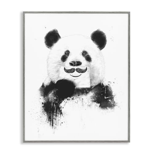 'Humorous Black & White Giant Panda Bear'| Framed Giclee Art