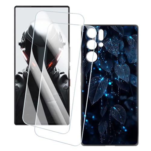 OAGELIM 2�Z�b�g �X�N���[���v���e�N�^�[ + �P�[�X ZTE Nubia Red Magic 9 Pro (6.8 �C���`) �Ƃ̌݊������� �A�[�e�B�X�e�B�b�N�J�X�^���v�����g�J�o�[�Ƌ����K���X�t�B���� �X�N���b�`�h�~ (�t)