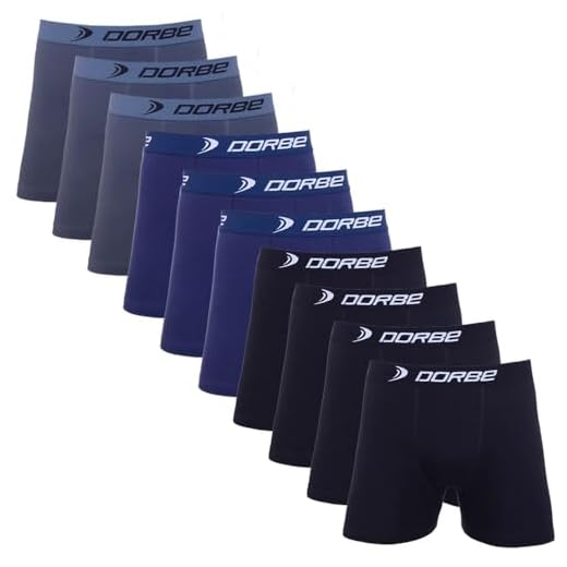 Kit 10 Cuecas Boxer Algodão Dorbe Não Enrola Original Masculina Cueca Box Cotton Masculino Adulto Macio Antialérgico (BR, Alfa, GG, Regular, Preto Marinho Grafite)