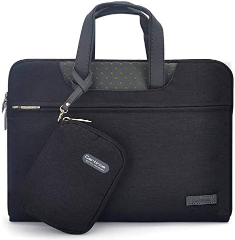 Cartinoe 14-15 inch Laptop Bag Waterproof Laptop Sleeve Bag with Pu Leather Handle Notebook Briefcase Carrying Case for MacBook Pro 15/ Lenovo Thinkpad/ASUS Dell Acer Chromebook 14, Black