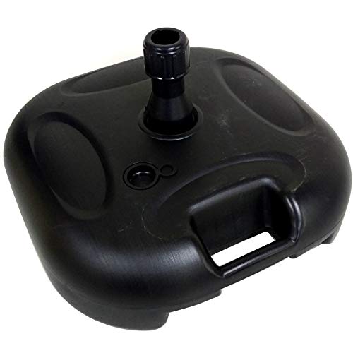 Gr8 Garden Large Square 20 Litre Black Plastic Parasol Base Beach Umbrella Stand Sunshade Heavy Duty Holder Carry Handle