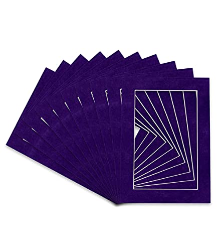 11x14 Mat for 8.5x11 Photo - Precut Purple Crocus Suede Picture Matboard for Frames Measuring 11 x 14 Inches - Bevel Cut Matte to Display Art Measuring 8.5 x 11 Inches - Acid Free ONE MAT