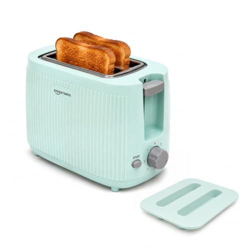 Image of Amazon Basics Pop-Up Toaster 2 Slice 600W | 7 Browning Levels | Auto Pop-Up & Auto Shut-Off | Mid-Cycle Cancel Function | Cool-Touch Housing | Dust Cover | Green | BIS Certified