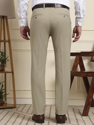 Image of SaintX Men's Premium Stretchable Formal Trouser with Techno Flex Waistband | Slim Fit | Italian Design | Triple Blend Special Fabric Pants | Office Wear /Executive Wear
