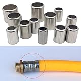 ZRxmNoTh Stainless Steel Pipe Fittings,Stainless Steel Elbow,10Pcs/Pack Stainless Steel Sleeve Pipe Exhaust Connector 11.5MM -20MM Pipe Joiner, High-Pressure Hose Crimp Tools(12.5mm)