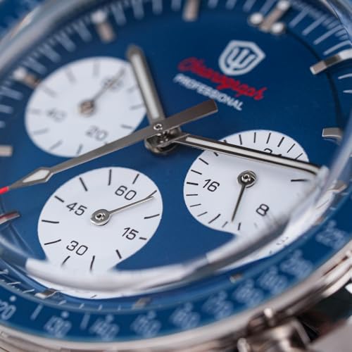 Image of watchdives WD1863 Men Chronograph Watch Japan VK63 Quartz Sports Watches 40mm Bubble Sapphire Crystal Wristwatch 100M Dive Watch