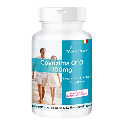 Coenzima Q10 100mg - 180 capsule - Per 6 mesi - Vegan - Altamente dosato | Vitamintrend®