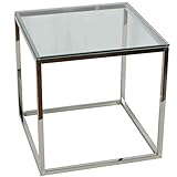 lamp auto kenteken Requiere montaje. Cortesi Home Kent - Mesa Auxiliar (Acero Inoxidable con Parte Superior de Cristal, Cuadrada)