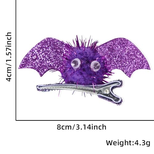 Pinzas para el cabello Halloween Bat negras y moradas miniatura 4