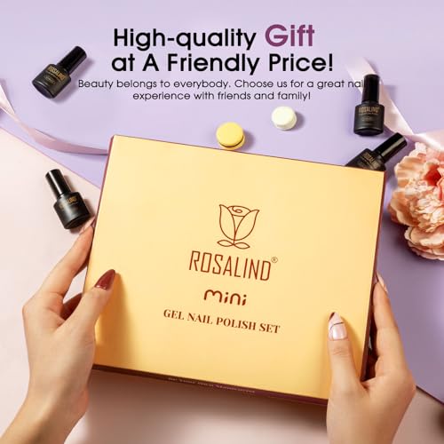 Image of ROSALIND 24pcs Gel Polish Set with 4 Bottles of Base and Glossy Matte Glitter Top Coat Brown Purple Gel Nail Set Suitable for All Seasons