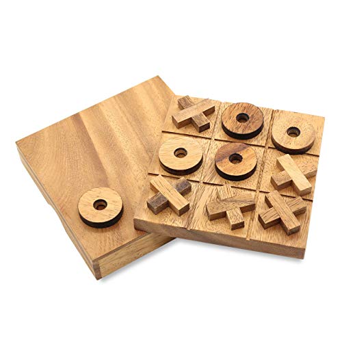 Noughts and Crosses Tic Tac Toe Holzbrettspiele Wohnzimmer Couchtisch Dekor Spiel – Bild 3