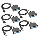 BOXUWFO HONGP 5/10PCS USB to 25-pin DB25 Female 1284 Parallel Printer Adapter Print Converter Cable Parallel Interface Communication(5 PCS)