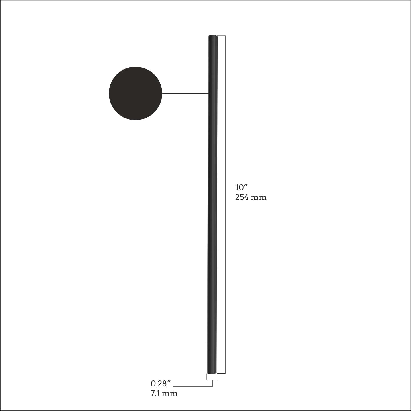Paper Wrapped Plastic Drinking Straws (10" x 0.28") (250, Black)