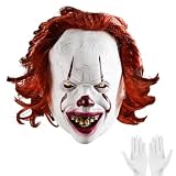 TOAUXUNG Halloween Creep Latex Clown Mask for Adult Scary Killer Mask Party Cosplay