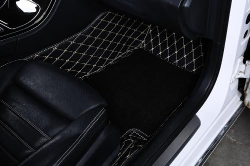 Image of Mr Mattie 7D Car Floor Mats Compatible with Mercedes B-180, Black /Beige