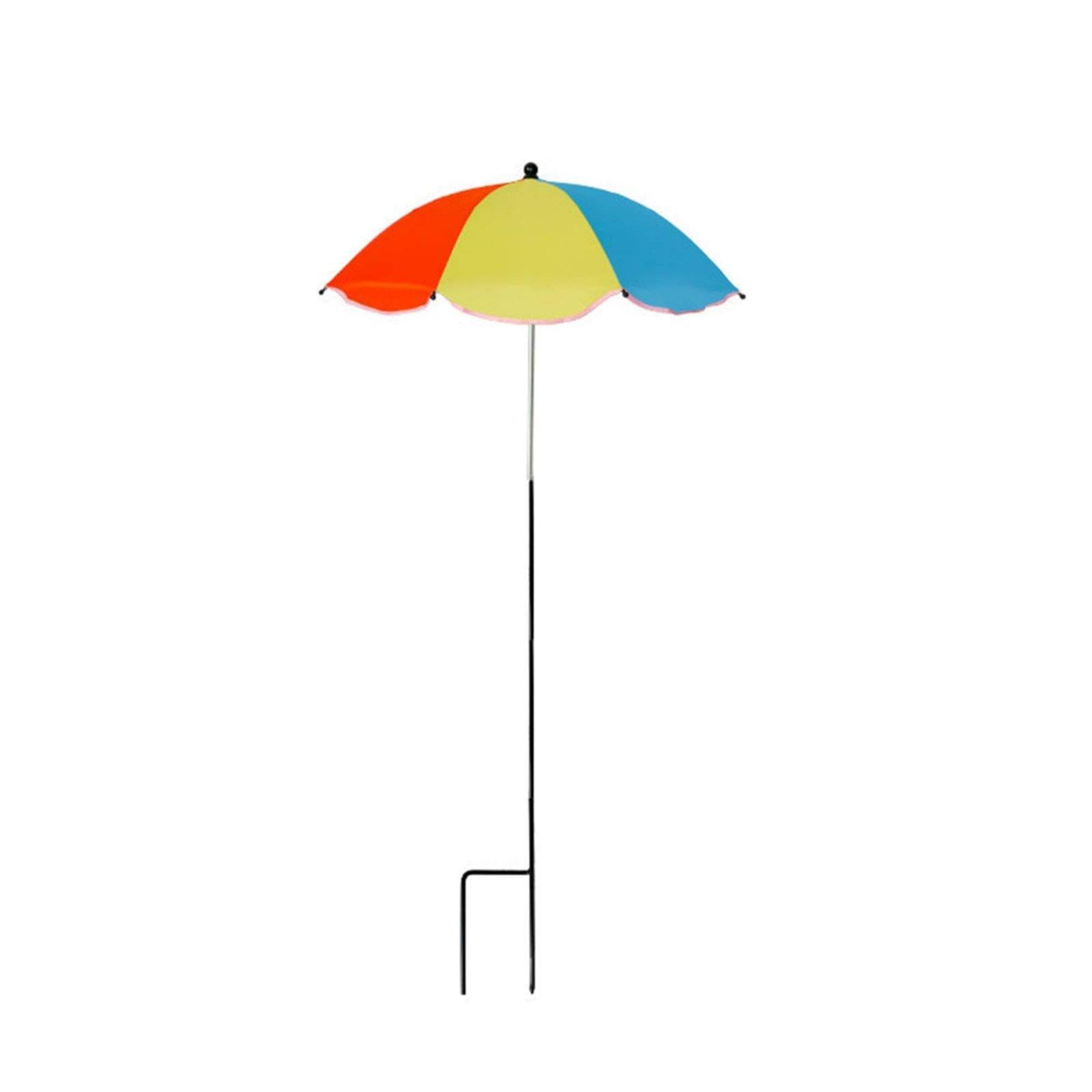 Plant Protection Umbrella Adjustable Height Garden Stake Umbrella Weather-Resistant Use Miniature for Gardeners, Patio, Balcony Rainbow Lace Edge-image-5