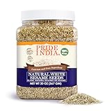 Pride Of India - White Sesame Seeds Unhulled - Calcium & Iron Superfood, 1.25 Pound (20oz) Jar