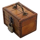 Utilisation polyvalente : idéale pour ranger des bijoux, cette boîte peut également servir d’accessoire intrigant pour les amateurs d’escape game. coffre au trésor en bois avec serrure, petit rangement pour bijoux
