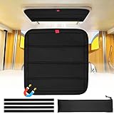 funomo Magnetic RV Window Shade, 16 ¼' (L) x 16 ¼' (W), Foldable Magnet RV Blackout Ventilation Cover, UV Rays Protection Camper Trailer Fan Vent Cover, Waterproof Thickened Oxford Fabric (Black)
