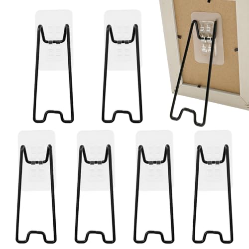 Image of 6Pcs Picture Frame Bracket with Self Adhesive Picture Stand,Stable Frame Stand,Practical Easel Back Easy to Install for Home Office Displays