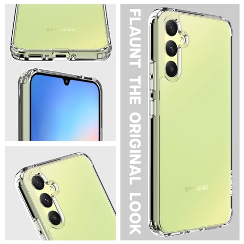 Image of KAPAVER Hybrid Shockproof Back Cover Case Compatible with Galaxy A34 (PC+TPU) (Clear)