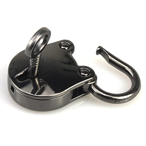 Image of 1PCS Vintage Mini Bear Padlock Key Lock Antique Style Small Key Lock (Gun Black)