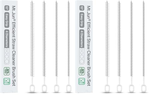 Image of Heavy-Duty Straw Cleaner Brush Set, 10 Inch, 4 Sizes for Tumbler Straws (Pack of 2)