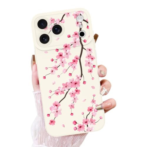 OOK Floral Case for iPhone 18 Pro Max, Cute White Cherry Blossom