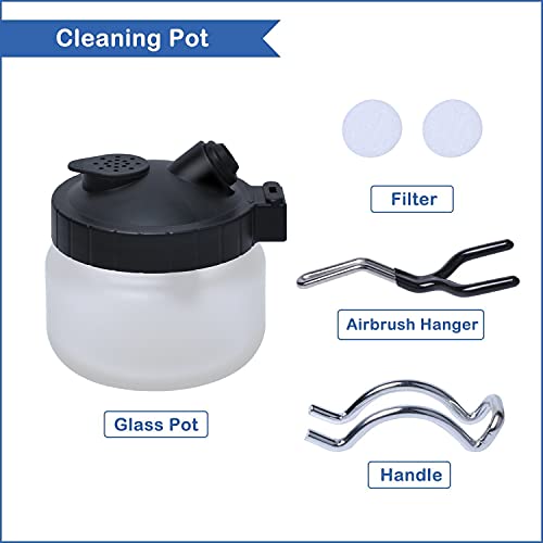 Airbrush Cleaning Kit Spray Wash Cleaning Pot Stabilizer Jar Bottles Holder With Cleaning Tools Needle Nozzle Brush #TOP1