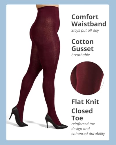 Image of MeMoi Brooklyn Flat Knit Sweater Tights for Women, Cotton Blend XS-6X