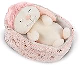 NICI Kuscheltier Hase Liska 12 cm schlafend im Körbchen I Plüschtier Häschen für Jungen, Mädchen & Babys I Flauschiges Stofftier zum Kuscheln – 48357