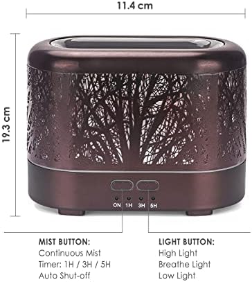 SALUBRITO Flame Essential Oil Diffusers for Home, 200ml Metal Aromatherapy Diffuser with Flame Light, Aroma Diffuser for Essential Oils