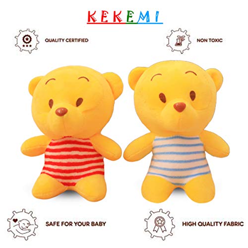 Image of KEKEMI Non-Toxic Hugable Cute Stuff Teddy Bear Soft Toys for Kids /Gift, Size 7 Inches (Pack of 2)