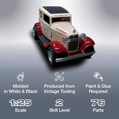 C.P.M. 1932 Ford Sedan Delivery Coca Cola 1:25 Scale MPC Plastic Car Kit, Black miniatura 2