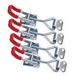 ONLISUM Toggle Latch Clamp, 4 Pack 4001 Adjustable Heavy Duty Toggle Latches, Quick Release Toggle Clamp With Lock Hole for Lid Jig, Tool Box Case, Cabinet, Door, Box