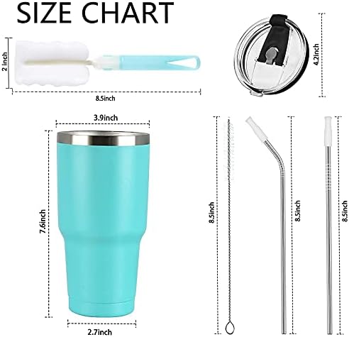 Livole 30 oz Insulated Tumbler with Straw and Lids, Reusable Coffee Cups with Straw, Double Wall Vacuum Insulated Travel Cup, Personalised Travel Mugs for Hot & Cold, Gift for Men Women (Turquoise)