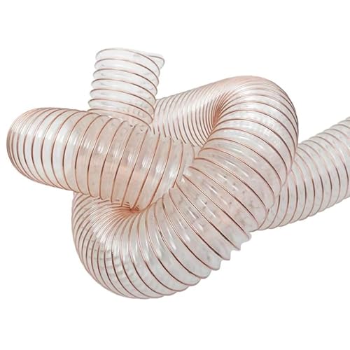 WOFDALY Industrial Air Duct PU Transparent Durable Wall Thickness 1.5MM Polyurethane Pipe Ducting Hose 1M Used in Pharmaceutical Industry,Inner Diameter 45MM