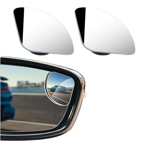 WUSJCOF Espejo de gran angular, 2 piezas, giratorio 360°, vidrio HD ajustable, convexo, último modelo de punto ciego, curvo, universal para el ángulo muerto, autoadhesivo, para coches y camiones