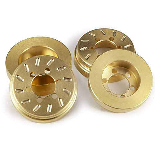 Rclions 4Pcs Brass Rc Wheel Weight Block Counterweight Upgrade Parts For 1.9Inch/2.2Inch Beadlock Wheels Rims 1/10 Rc Crawler Car #TOP2