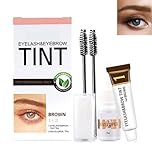 2-in-1 Eyebrow & Eyelash Tint Kit, Lash and Brow Dye Set for Salon or DIY Use, Long-Lasting Brown Eyebrow Tint & Lash Tint with Tools, Natural Look, Easy Application, Waterproof Finish