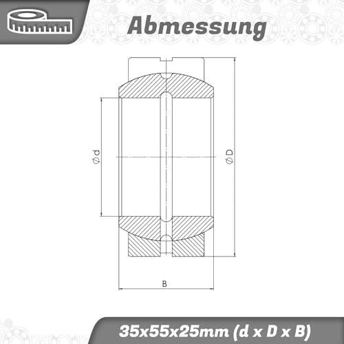 Parts and Parts Gelenklager GE35 ES 2RS 35x55x25mm DIN ISO 12240-1